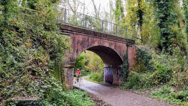 Itchen Way passes under this former railway bridge